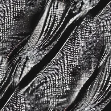 Seamless background with rough black and white fabric. Crumpled fabric in clo Stock Illustration