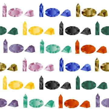 Seamless background with rows of gemstones Stock Illustration