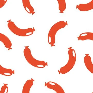Seamless Background Of Sausages Stock Illustration