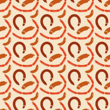 Seamless Background Of Sausages Stock Illustration