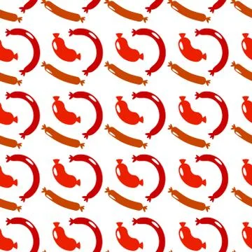 Seamless Background Of Sausages Illustrazione stock