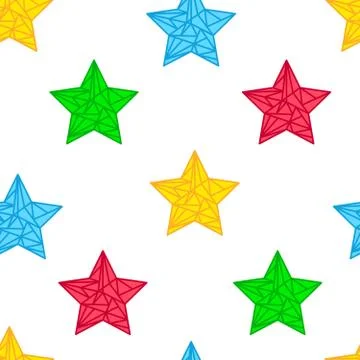 Seamless background with scribble stars. Vector illustration Stock Illustration