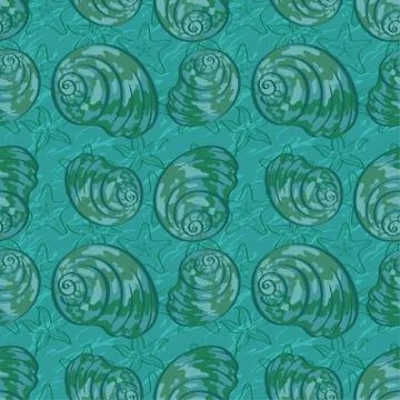 Seamless background, seashells Stock Illustration