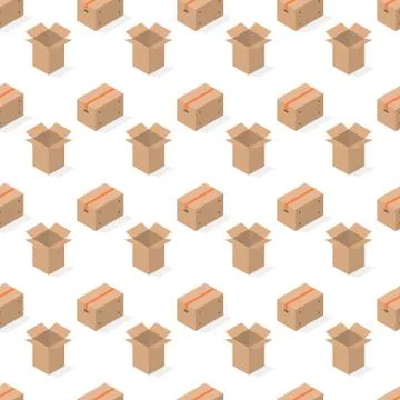 Seamless background from a set of cardboard boxes, vector illustration. 스톡 일러스트