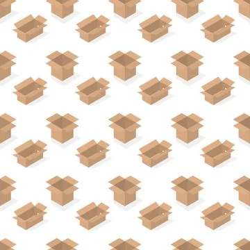 Seamless background from a set of cardboard boxes, vector illustration. 스톡 일러스트