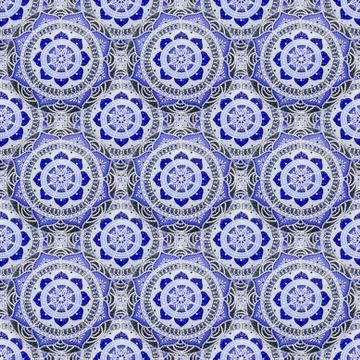Seamless background from a set of decorative ceramic dishes hand-painted with Stock-Fotos