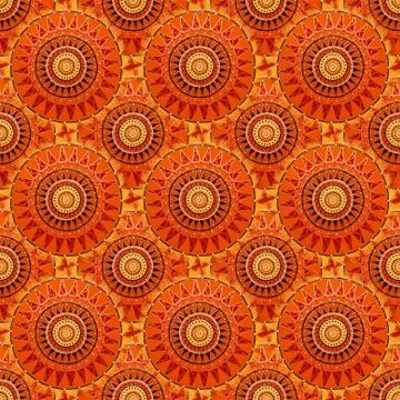 Seamless background from a set of decorative ceramic dishes hand-painted with Foto stock