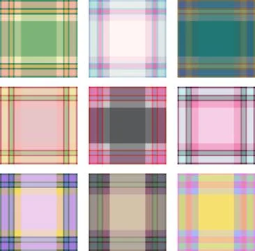 Seamless background set of plaid pattern, vector illustration Stock Illustration