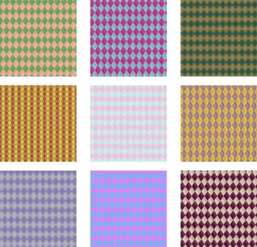 Seamless background set of plaid pattern, vector illustration Stock Illustration
