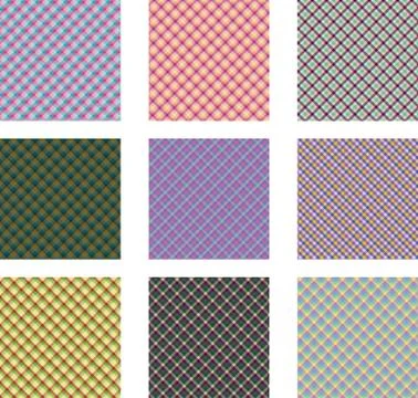 Seamless background set of plaid pattern, vector illustration Stock Illustration