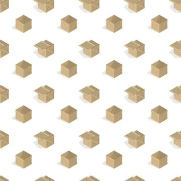 Seamless background from a set of wooden boxes, vector illustration. Illustrazione stock