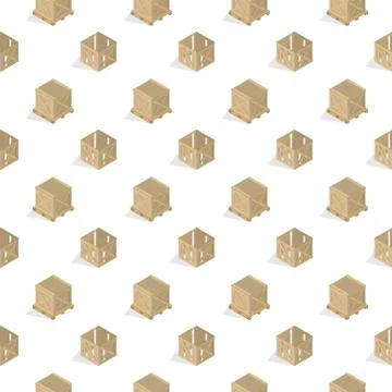 Seamless background from a set of wooden boxes, vector illustration. Illustrazione stock