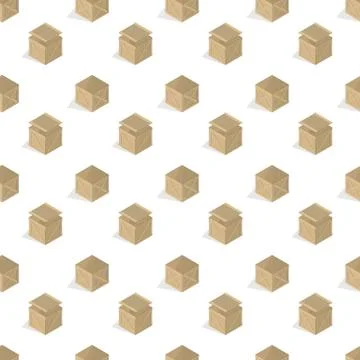 Seamless background from a set of wooden boxes, vector illustration. 스톡 일러스트