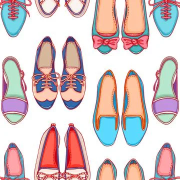 Seamless background with shoes - 2 Stock Illustration