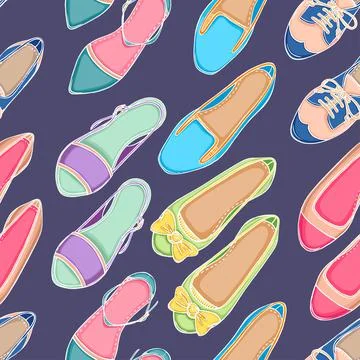 Seamless background with shoes Illustration