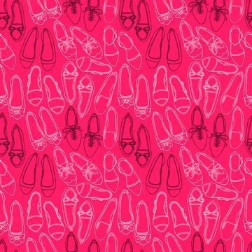 Seamless background of shoes Stock Illustration