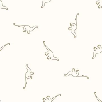 Seamless background simple Apatosaurus dinosaur gender neutral pattern Stock Illustration