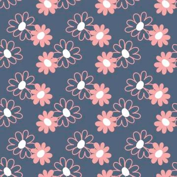 Seamless background. Simple flat floral motif . Suitable for fabrics, Wallpap Stock Illustration