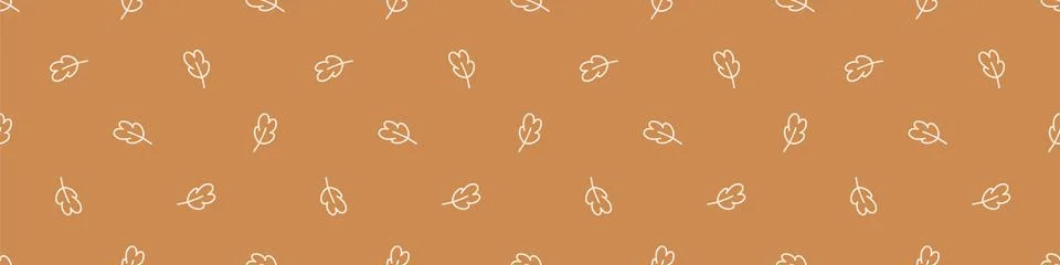Seamless background simple forest oak leaf gender neutral baby border pattern Illustrazione stock