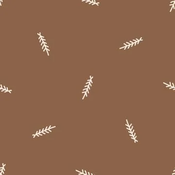 Seamless background simple forest tree gender neutral baby pattern. Whimsical Stock Illustration
