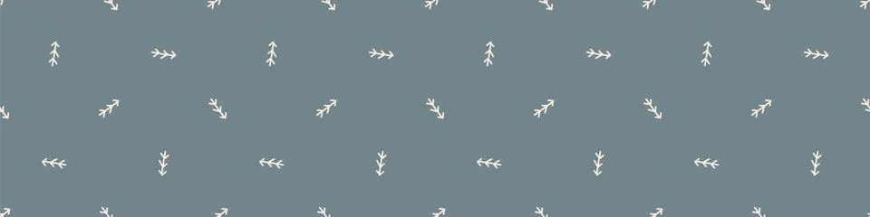 Seamless background simple forest tree gender neutral baby border pattern Stock Illustration