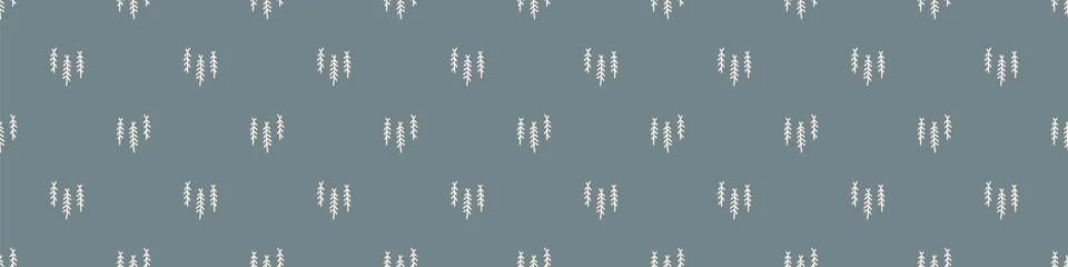 Seamless background simple forest trees gender neutral baby border pattern Stock Illustration