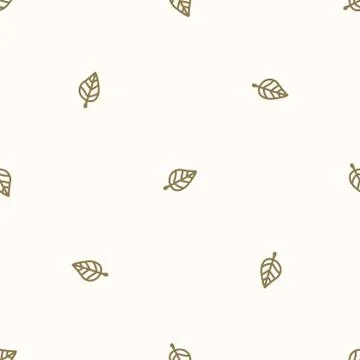 Seamless background single forest leaf gender neutral baby pattern. Simple Stock Illustration