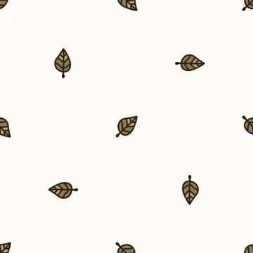 Seamless background single forest leaf gender neutral baby pattern. Simple Illustrazione stock