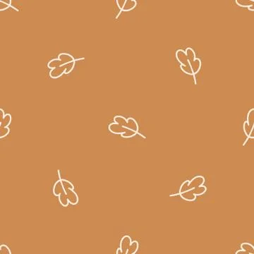 Seamless background single oak leaf gender neutral baby pattern. Simple イラスト素材