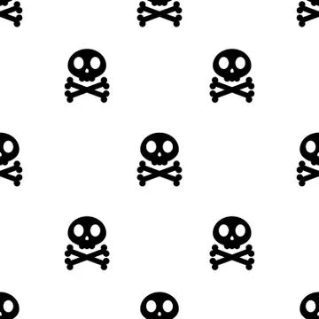 Seamless background with skulls. Vector illustration. Stock Illustration