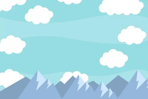 Seamless background with sky clouds and mountains 库存插图