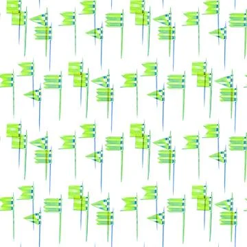 Seamless background of small blue green flags Stock Illustration