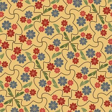 Seamless background with small flowers in nostalgic colors Stock Illustration