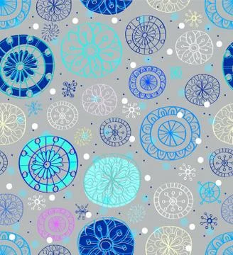 Seamless background with snowflakes Stock Illustration