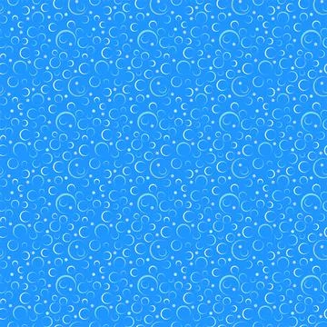 Seamless background soap bubbles on a blue background Stock Illustration