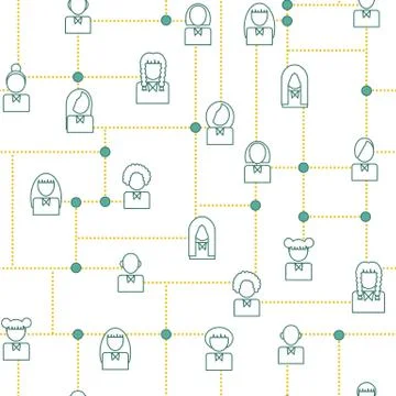 Seamless background on social network theme Stock Illustration