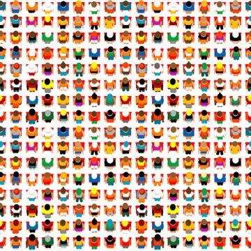 Seamless background with spectators in the rows Stock Illustration