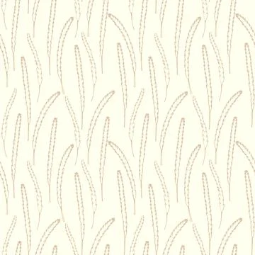 Seamless background with spikelets of wheat. Spikelets of cereals, continuous Stock Illustration