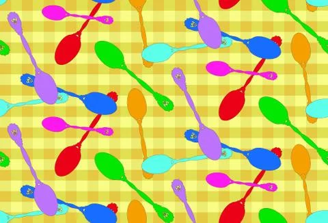 Seamless background with spoons Illustrazione stock