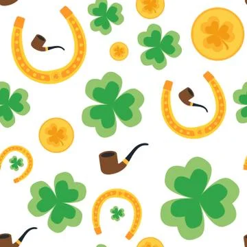 Seamless background for St Patricks Day Isolated vector image Stock Illustration