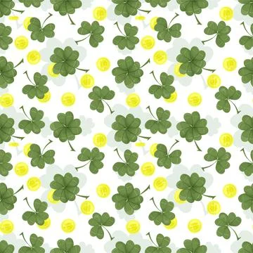 Seamless background for a St. Patricks Day themed design with randomly arrang Stock Illustration