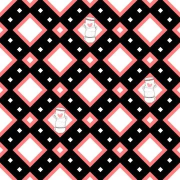 Seamless background with stacks of towering cups Illustrazione stock