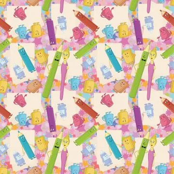 Seamless background, stationery Stock Illustration
