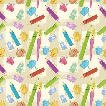 Seamless background, stationery Stock Illustration