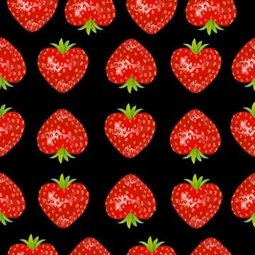 Seamless background with a strawberry Stock Illustration