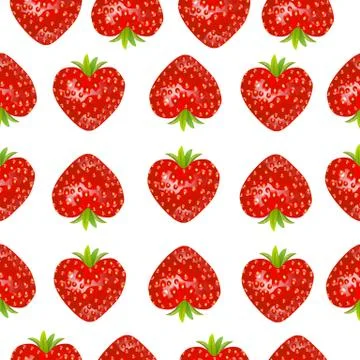 Seamless background with a strawberry Stock Illustration