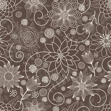 Seamless  background in the style of hand-drawing Stock Illustration