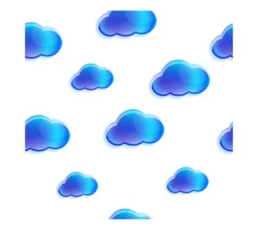 Seamless background with stylized cartoon clouds Stock Illustration