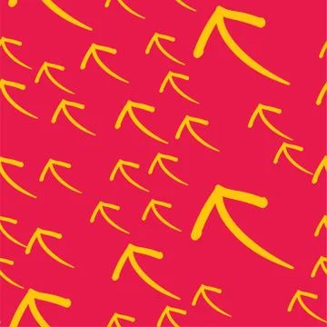 Seamless background with stylized yellow arrows on red イラスト素材