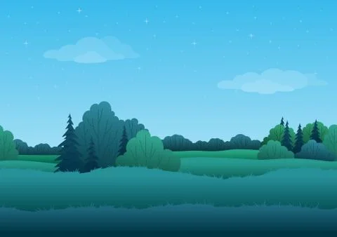 Seamless background, summer landscape Stock Illustration